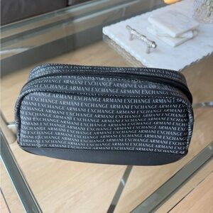 Armani Exchange Black & White Logo Toiletry Pouch